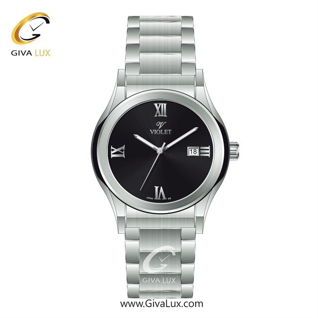 ساعت مچی اورجینال مردانه ویولت VIOLET نقره ای | نقره ای| مشکی| کد رفرنس 0565